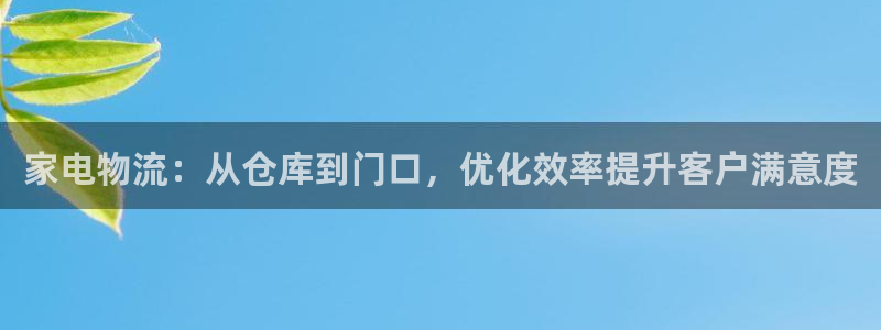 28圈体育下载：家电物流：从仓库到门